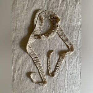 Zara Long Beaded Scarf - Cream